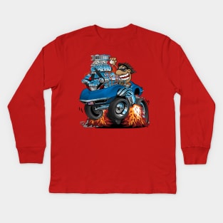 Classic '69 American Sports Car Cartoon Kids Long Sleeve T-Shirt